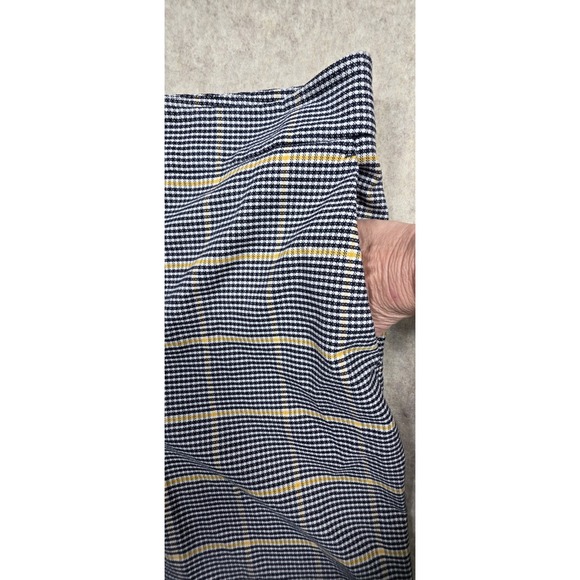 Ann Taylor Factory Crop Pants Plaid Black White Yellow Size 16 - Picture 3 of 10